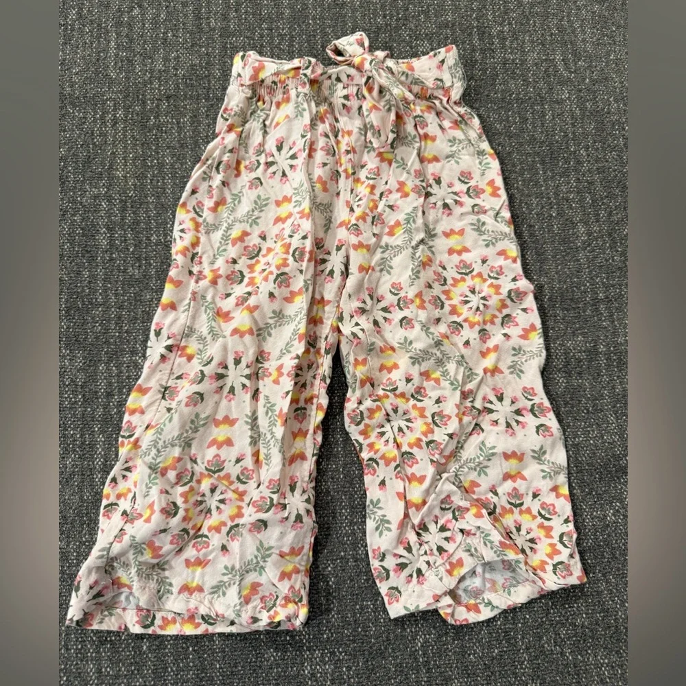 btween Cream Top with Floral Multi-Color Pants Matching Set - Picture 3 of 3